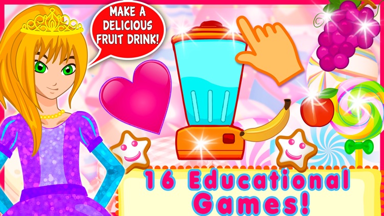 Valentine's Princess Candy Kitchen Deluxe -  Educational Games for kids & Toddlers to teach Counting Numbers, Colors, Alphabet and Shapes! screenshot-4