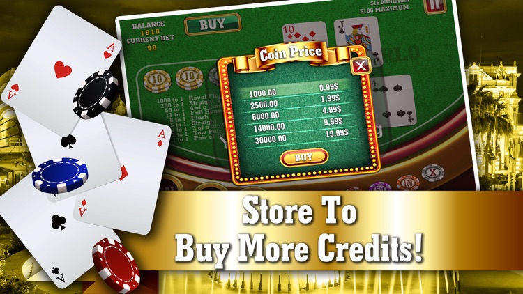 Monte Carlo Poker FREE - VIP High Rank 5 Card Casino Game screenshot-3