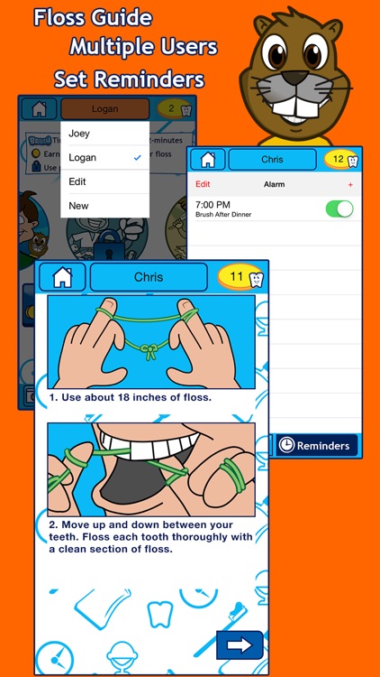 Toothbrush Buddies - Timer, Tracker and Floss Guide