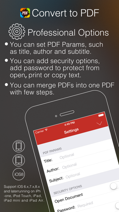 Convert to PDF Pro by Feiphone - Print Documents, Web Pages, Photos and more to PDF Screenshot 4