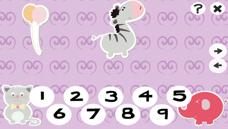 Animal counting game for babies: Learn to count the numbers with baby stuff