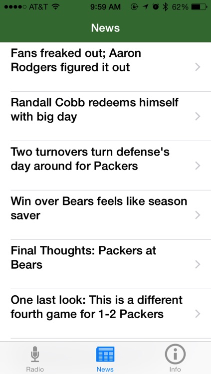 Radio for Green Bay Packers