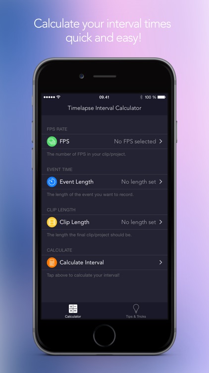TimeCalc - The easiest Timelapse Interval Calculator screenshot-0