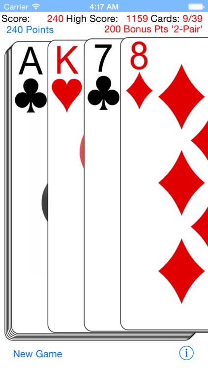 One Hand Solitaire
