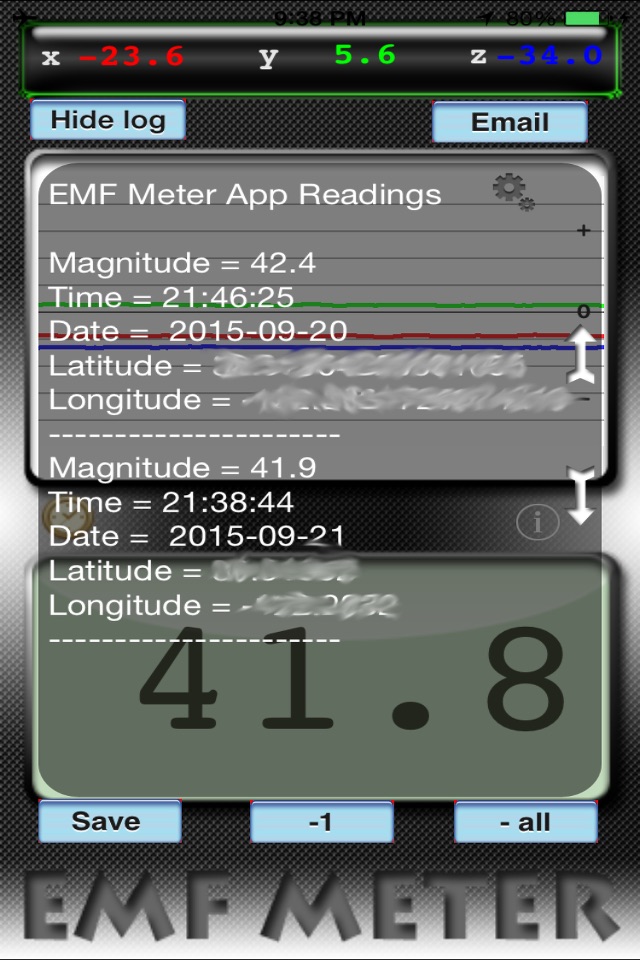 EMF Meter Free Utility for iPod, iPhone screenshot 2