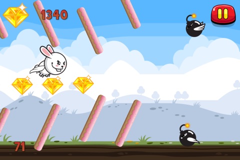 Aaah! It’s Flappy the Crazy Rabbit Vs Angry Clumsy Bombs! HD Free screenshot 2