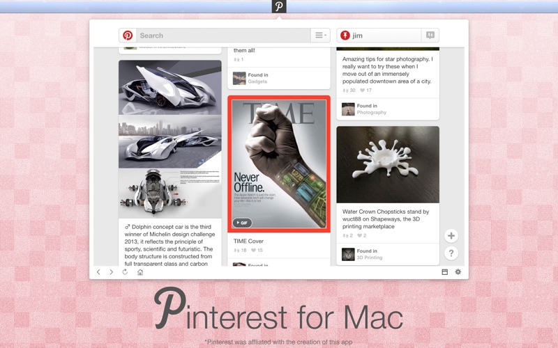App for Pinterest - Menu Bar or Window Experience - It's About Time thumbnail 1
