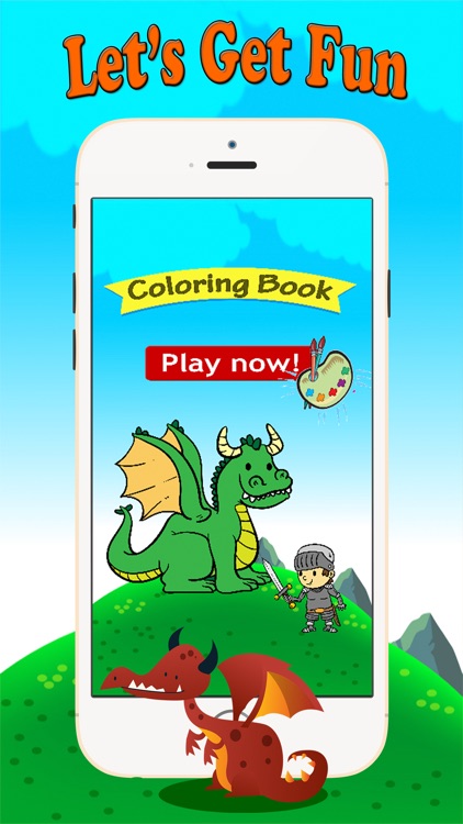 Dragon Paint and Coloring Book: Learning skill best of fun games free for kids screenshot-0