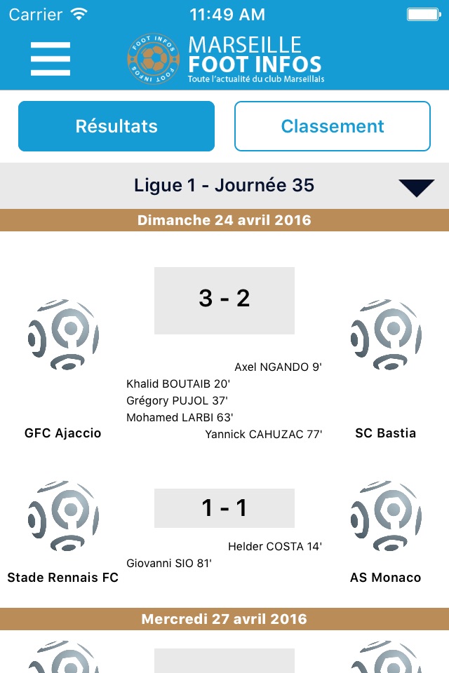 Marseille Foot Infos : toute l'actualité du club phoceen - OM édition screenshot 3