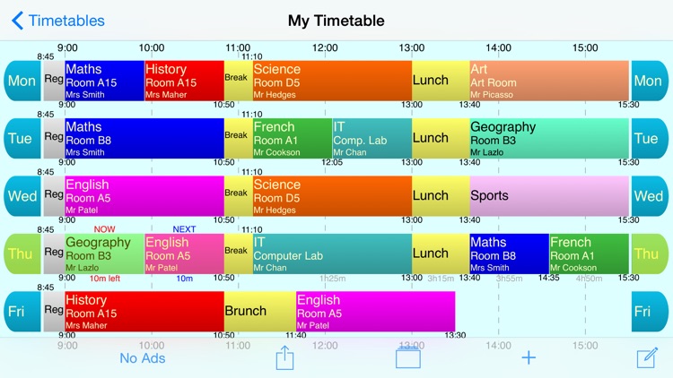 School Timetable Free - Lesson & Course Schedule for Student, Teacher, Organiser