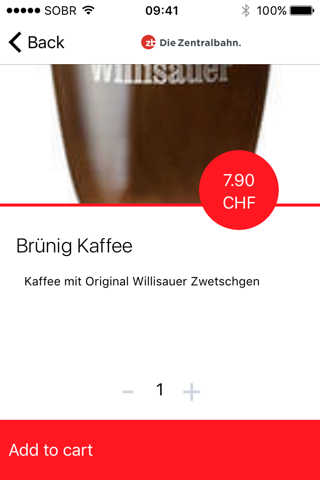 Zentralbahn Bistro Order screenshot 3