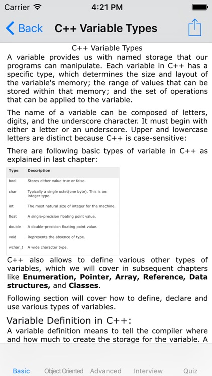 Tutorial for C++