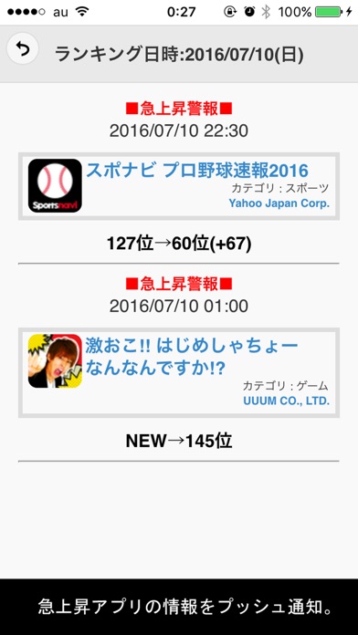 アップランク - 見逃したアプリランキングもスワイプで遡れる便利アプリ for App Storeのスクリーンショット3 アップランク - 見逃したアプリランキングもスワイプで遡れる便利アプリ for App Storeのスクリーンショット3