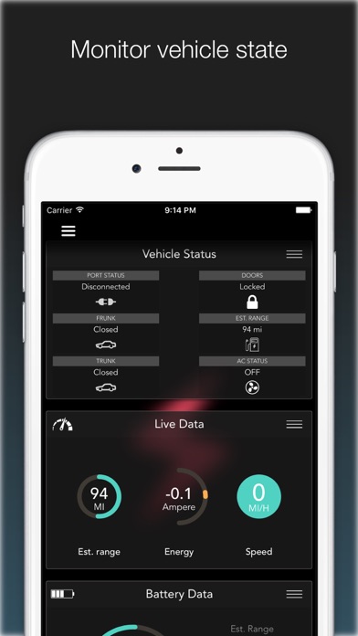 KeyMote - Remote for Tesla Model S & Model X Screenshot on iOS