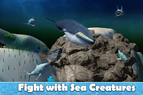 Big Blue Whale Survival 3D - Try whale simulator, be ocean animal! screenshot 3