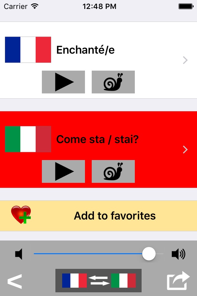 French / Italian Talking Phrasebook Translator Dictionary - Multiphrasebook screenshot 3