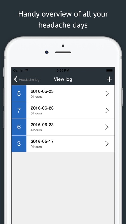 Headache log - an easy way to keep a headache diary