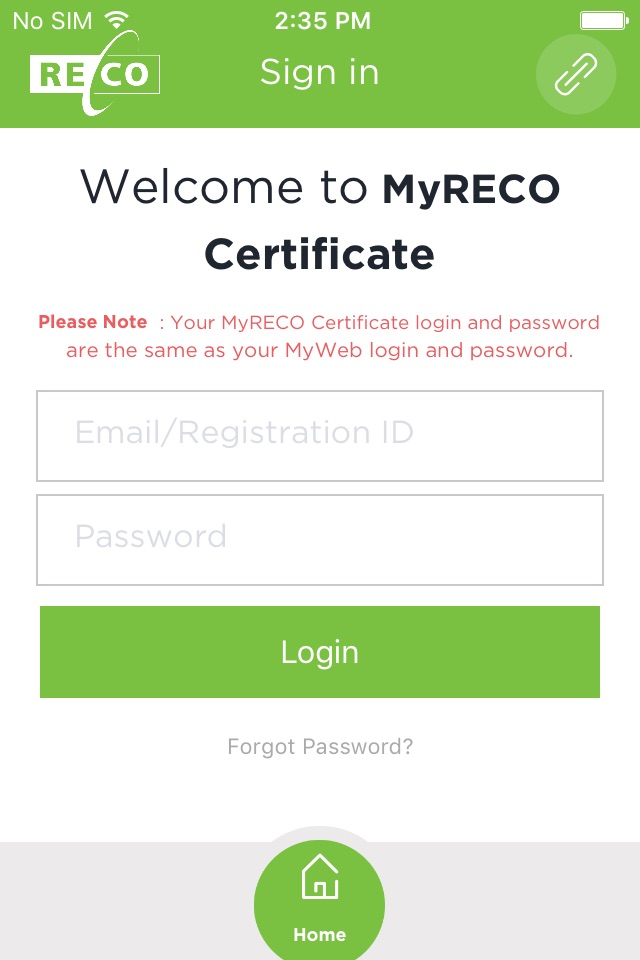 MyReco Certificate screenshot 3