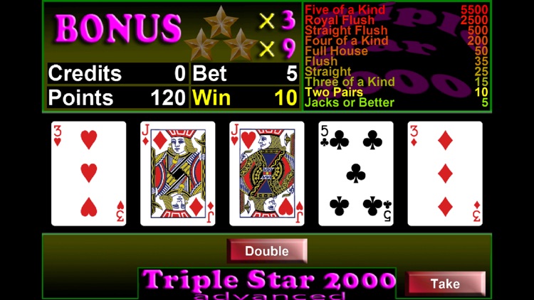 Triple Star 2000 Videopoker