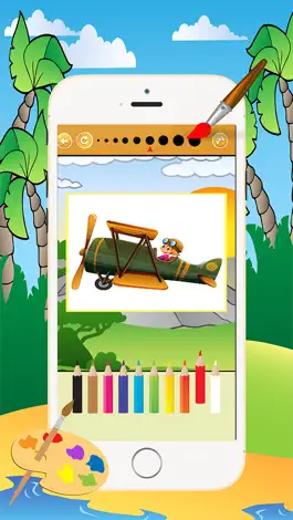 Game screenshot Planes Aircraft Coloring Book - All in 1 Vehicle Drawing and Painting Colorful for kids games free apk