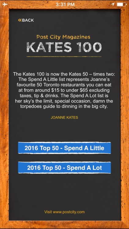 Joanne Kates 100 Best Toronto Restaurants