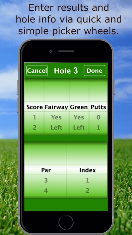 Golf StatKeeper scorecard