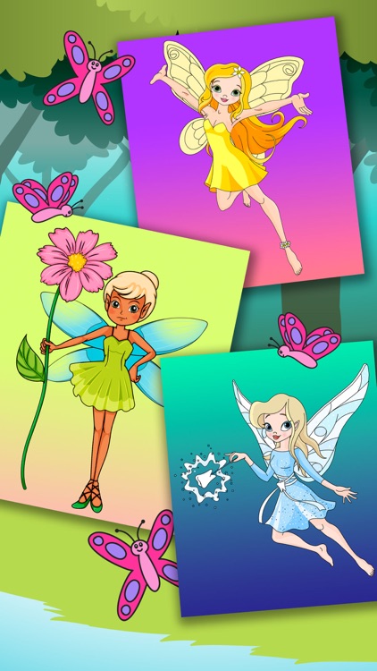 Fairy Coloring Book – Color and Paint Drawings of Fairies Educational Game for Kids Premium