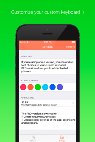 Custom Keyboard – Free Customizable Personal Keyboard with Pre-Saved Phrases screenshot 3