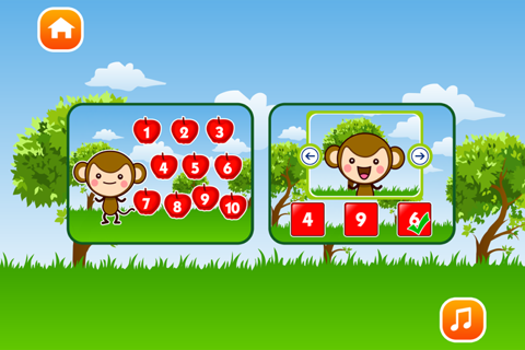 儿童游戏:皮皮猴数苹果(皮皮猴早教)儿童游戏免费2岁,3岁,4岁,宝宝游戏免费巴士大全、宝宝认数字学数字 screenshot 2