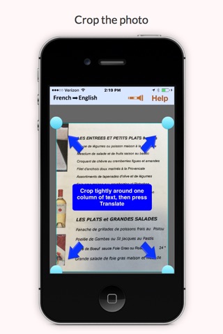 The Menu Says translates a French menu to English offline screenshot 2