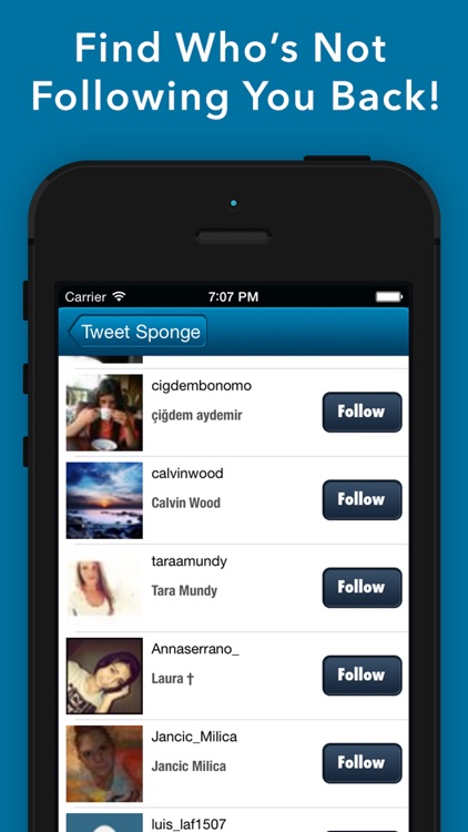 Tweet Sponge - Who Unfollowed and Unfollow me on Twitter for my Followers and UnFollowers Stats