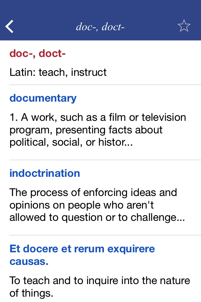 Classical Root Dictionary screenshot 2