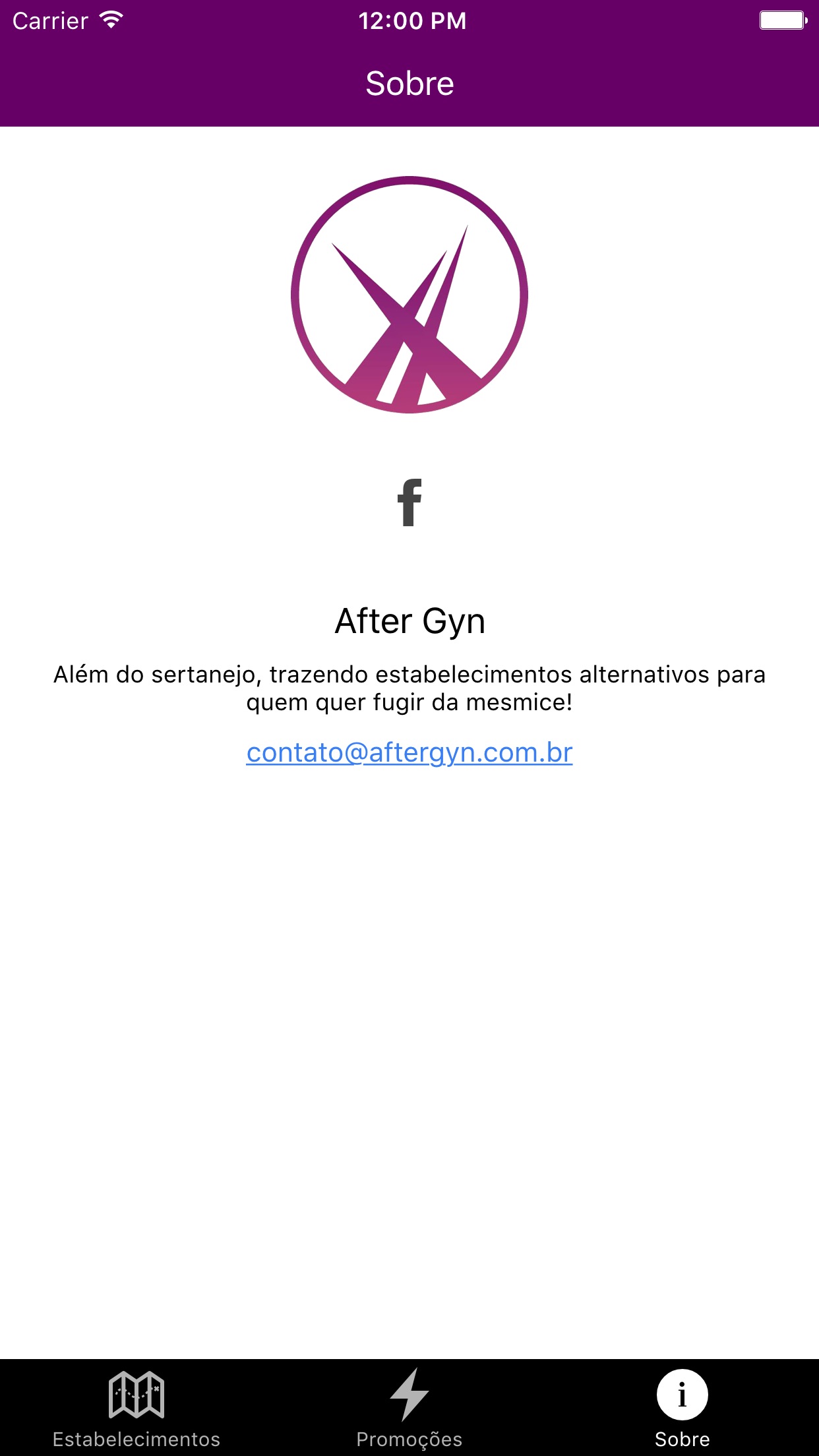 Screenshot do app AfterGyn