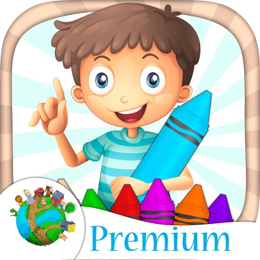 Coloring book for kids pictures and drawings to paint - Premium icon