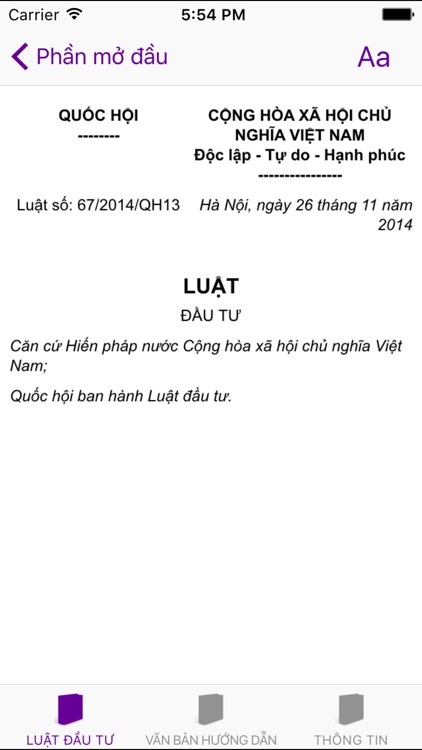 Luật Đầu Tư Năm 2014