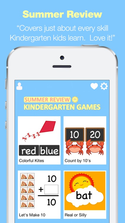 Kindergarten Learning Games - Summer Review for Math and Reading