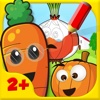 Veggies & Fruits HD : Learning, colouring and educational games for kids and toddlers!