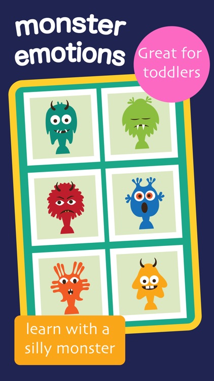 Kids Emotions - Toddlers learn first words with cute Monsters