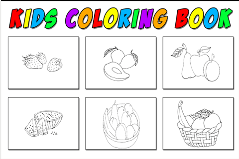 fruit set coloring page screenshot 4