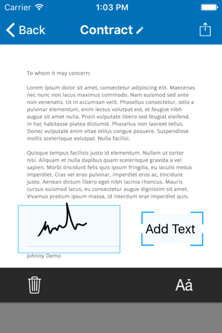 ProntoSign free e signature app. Sign and add text to documents and share them as PDFs. screenshot 2