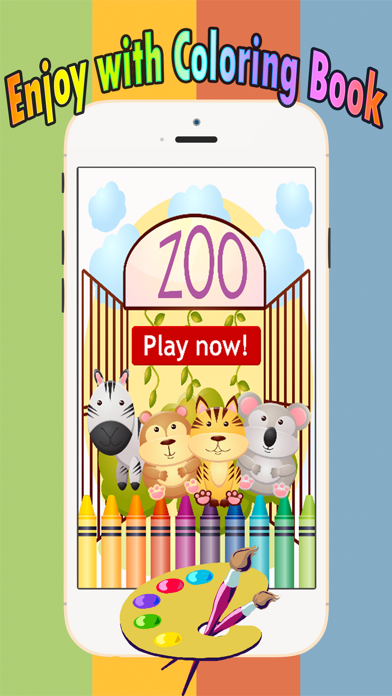 How to cancel & delete Zoo animals Coloring Book: Move finger to draw these coloring pages games free for children and toddler any age from iphone & ipad 1