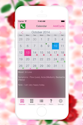 Fertility Period Tracker Lite - Ovulation Tracker & Monthly Cycles with Menstrual Calendar screenshot 2