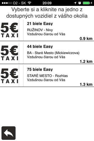 5€ Taxi 5 Taxi Easy Taxi Bratislava screenshot 4