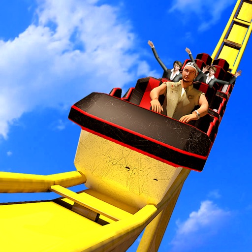 Roller Coaster Ride 3D Simulator 2016- Extreme amusement and adventure madness in fun park, Dive action in waterslide Icon