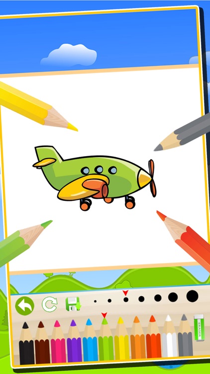 Vehicles Airplanes Trains Coloring Book : Kids Easy Paint Fun Drawing Games