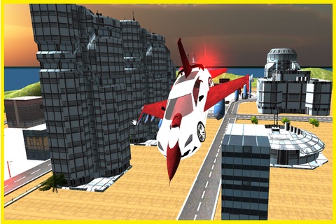 Futuristic F16 Flying Car Free Simulator – Jet fighter Car Air Stunts screenshot 4