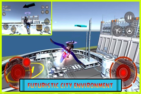 Flying Motorcycle Simulator – Futuristic bike Air flight stunts Free Game screenshot 3