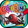 Coloring Book : Painting Pictures on Planes Cartoon for Pro