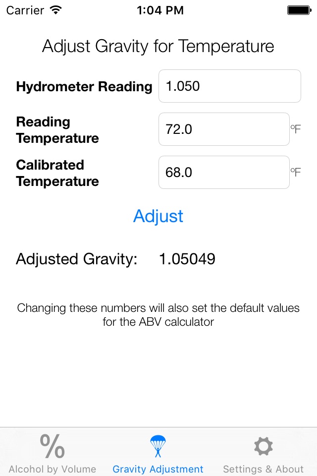Hydrometer Calculator screenshot 2