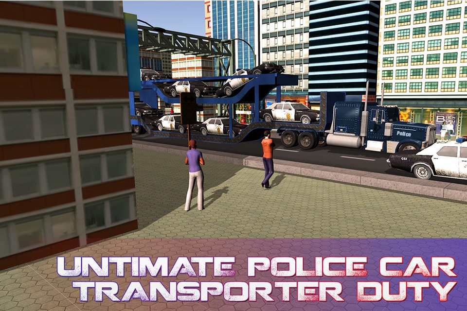 Police Car Transporter Truck – Drive lorry & deliver cop vehicles screenshot 4
